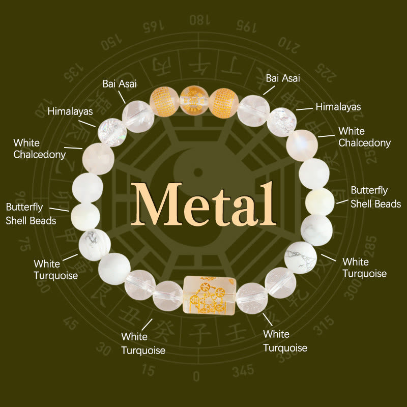 Pulsera de ágata de cristal con piedras de Buda, Dios de la Riqueza, Cinco Elementos y la Suerte