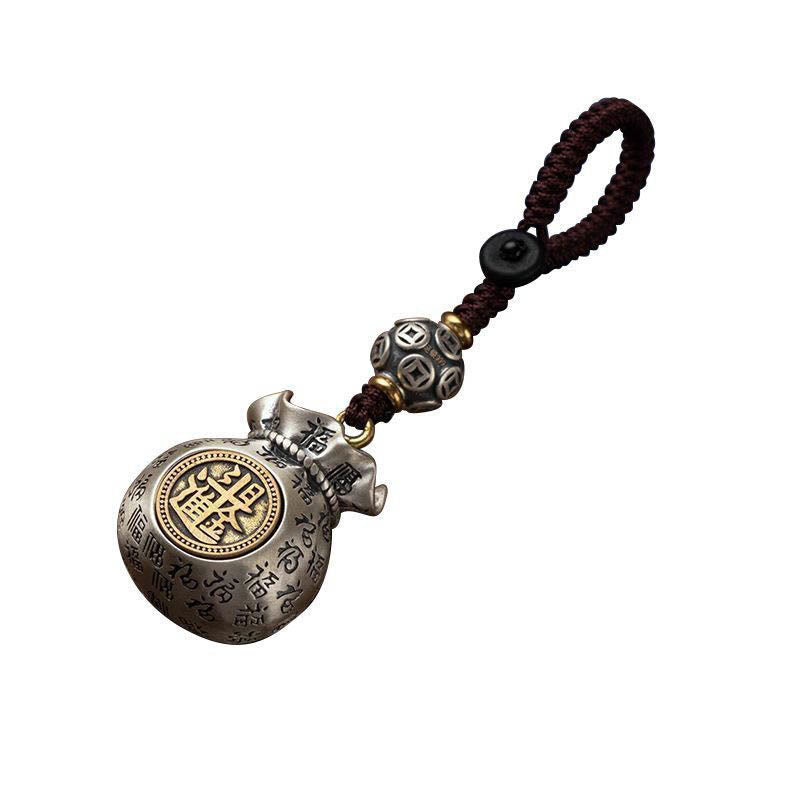 Bolsa de dinero con el personaje Fu de Buddha Stones para ganar dinero todos los días. Llavero de la fortuna.