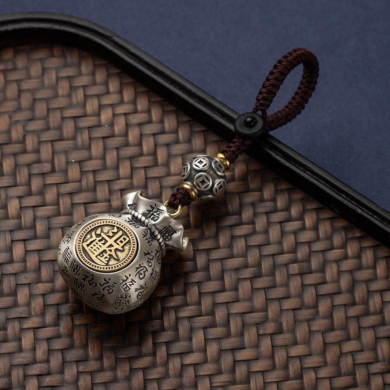Bolsa de dinero con el personaje Fu de Buddha Stones para ganar dinero todos los días. Llavero de la fortuna.