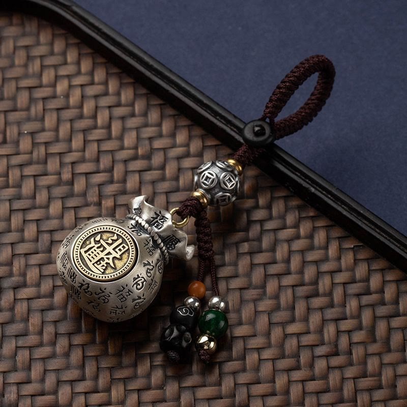 Bolsa de dinero con el personaje Fu de Buddha Stones para ganar dinero todos los días. Llavero de la fortuna.