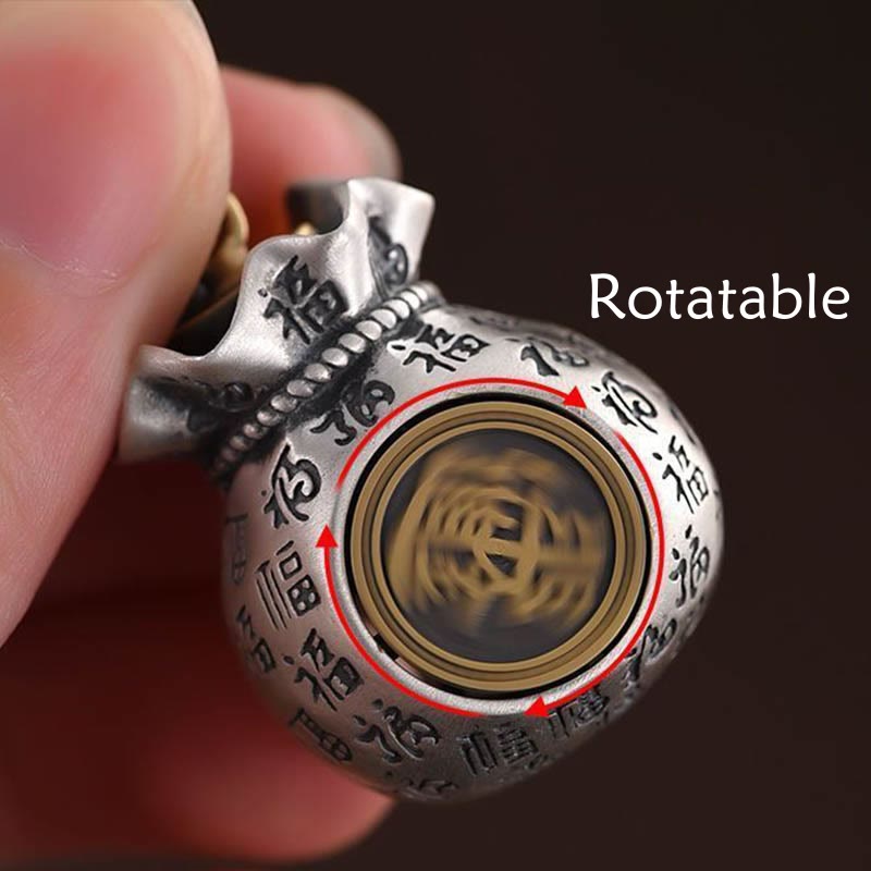 Bolsa de dinero con el personaje Fu de Buddha Stones para ganar dinero todos los días. Llavero de la fortuna.