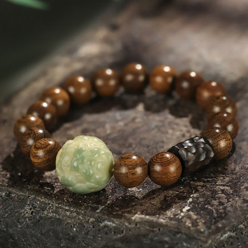 Buddha-Steine, Sandelholz, Bodhi-Samen, PiXiu, Ebenholz-Holzperlen, Heilarmband