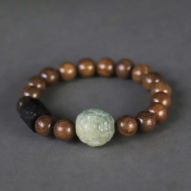 Buddha-Steine, Sandelholz, Bodhi-Samen, PiXiu, Ebenholz-Holzperlen, Heilarmband