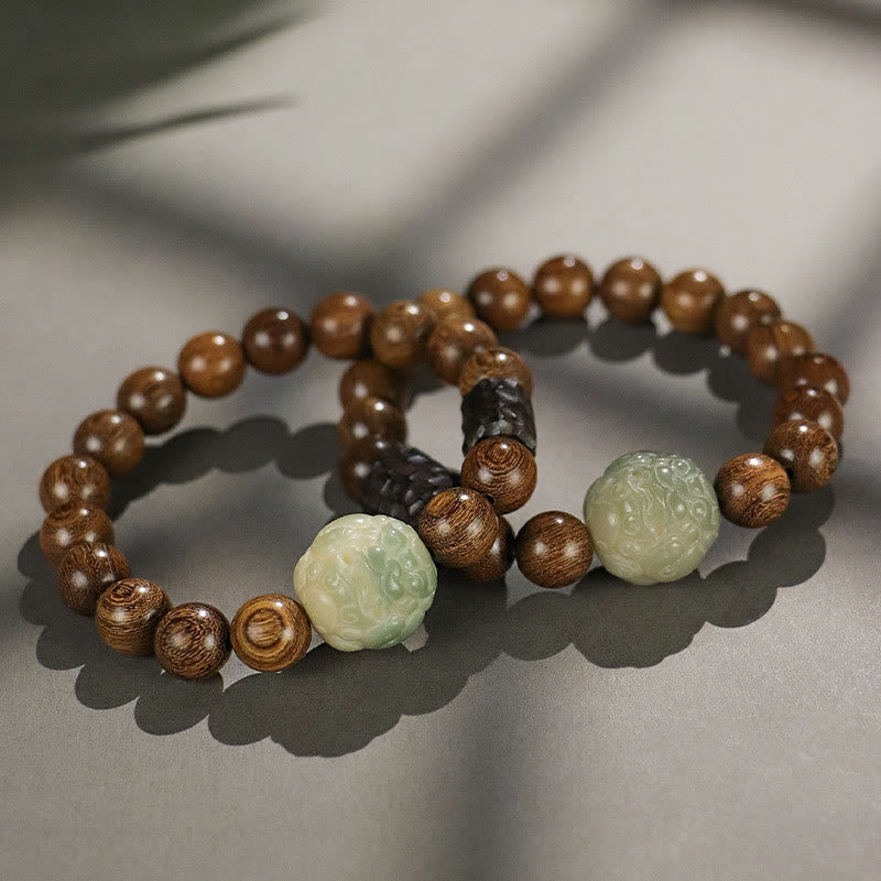 Buddha-Steine, Sandelholz, Bodhi-Samen, PiXiu, Ebenholz-Holzperlen, Heilarmband