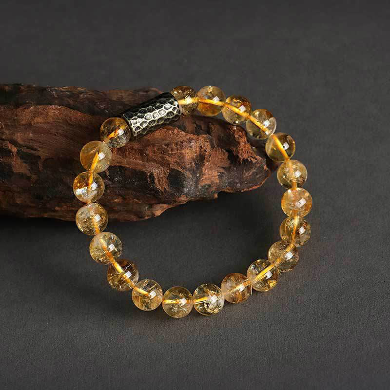 Pulsera de doble vuelta con protección de semillas de Bodhi, citrino y sándalo, piedras de Buda