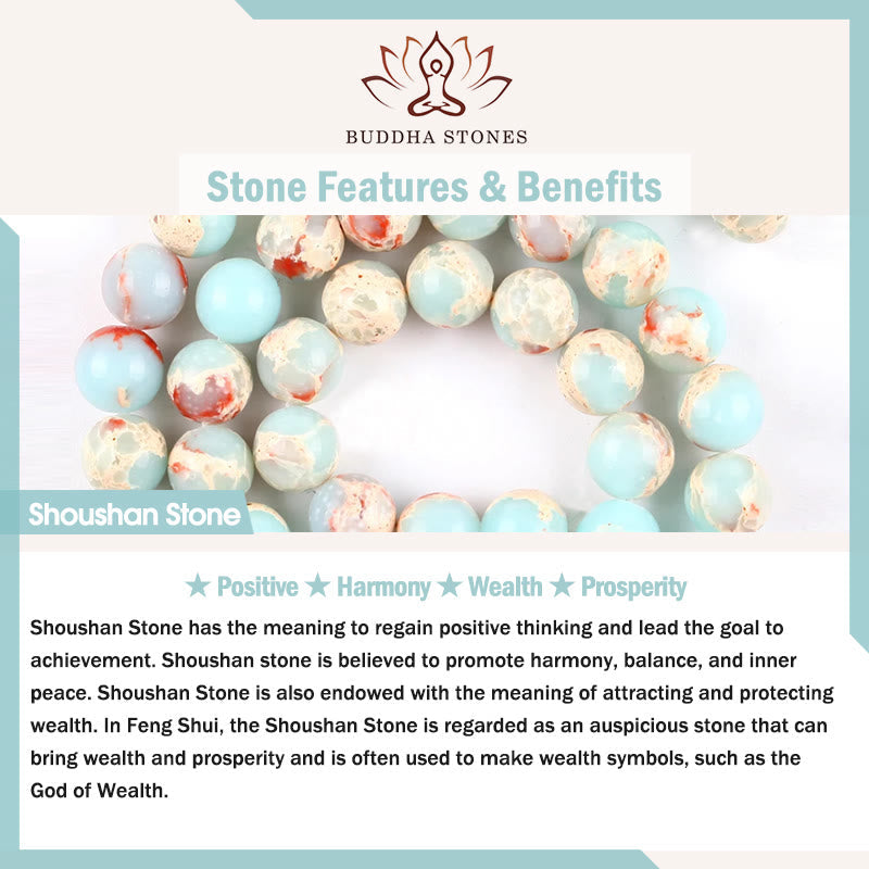 Pulsera de bendición de calma con piedras de Buda, ágata roja, piedra Shoushan, turquesa blanca