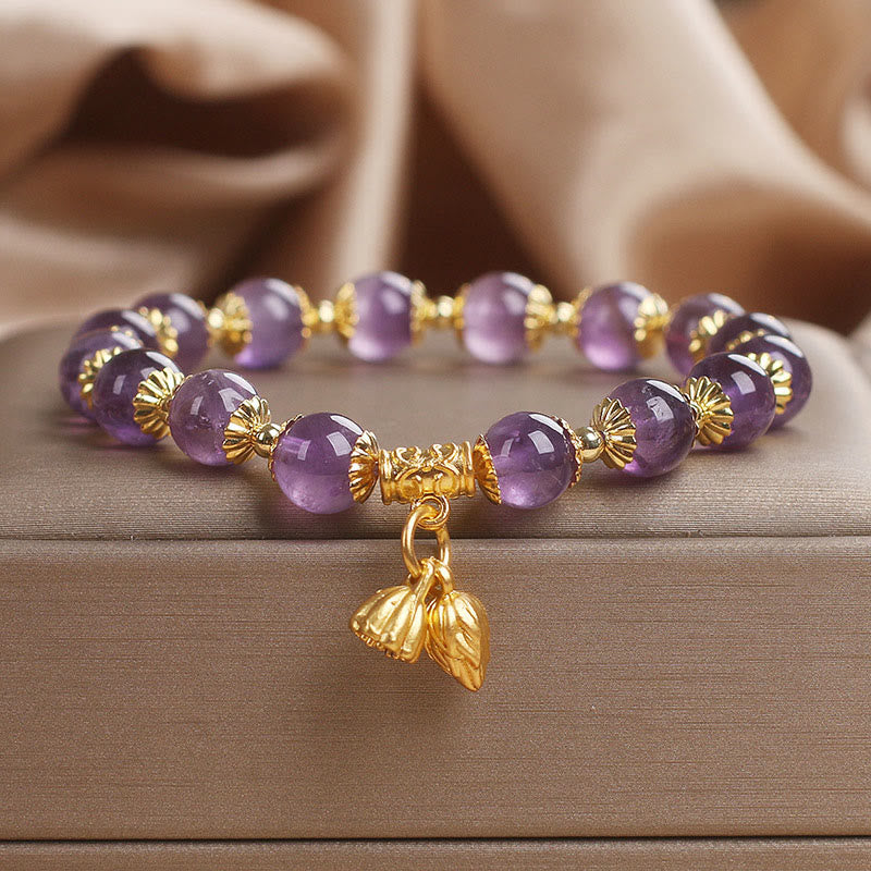 Pulsera de amatista con piedras de Buda que aumenta la nobleza