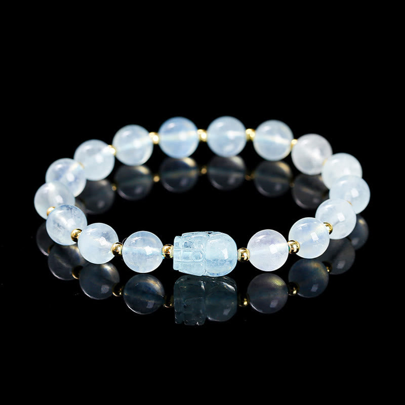 Pulsera de cristal rosa cálido con piedras de Buda y varios cristales PIXIU