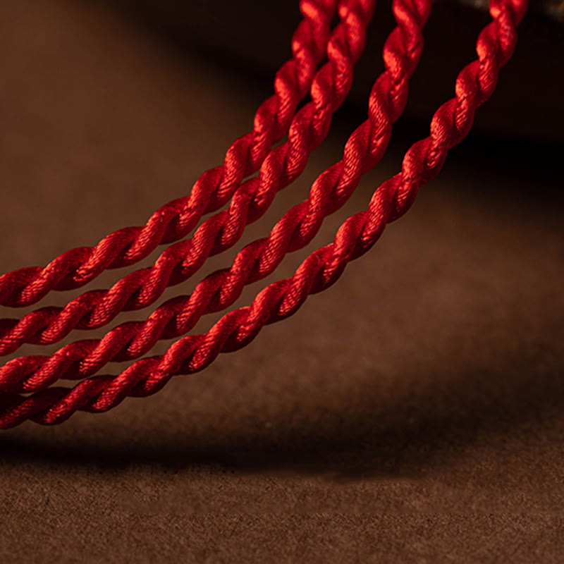 Cadena para el vientre de hilo rojo con hebilla de paz y cinabrio natural de piedras de Buda