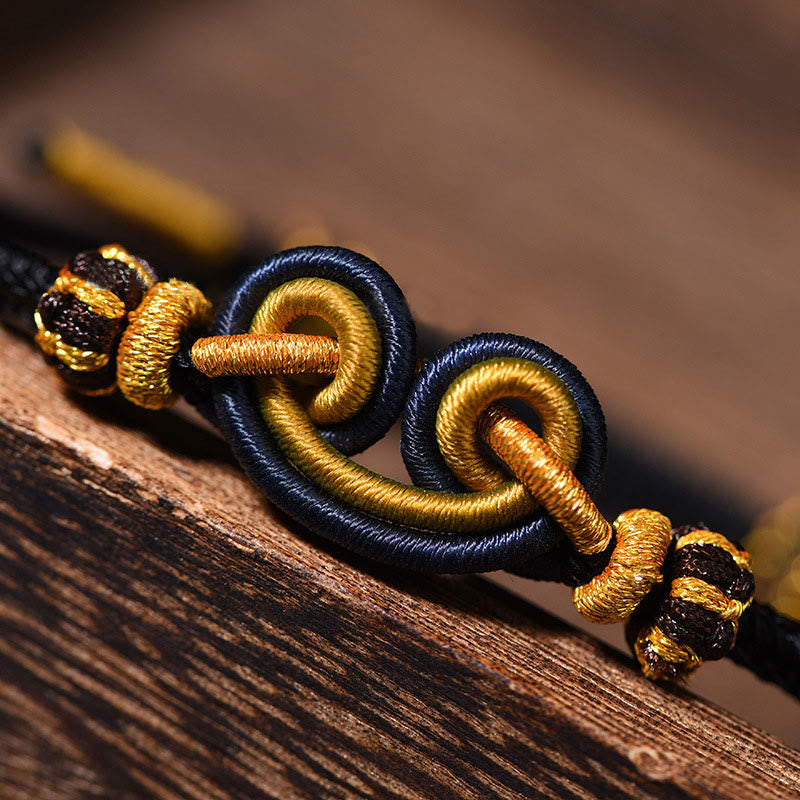 Pulsera trenzada con nudo Wukong y piedras de Buda, Rey Mono que repele los malos espíritus