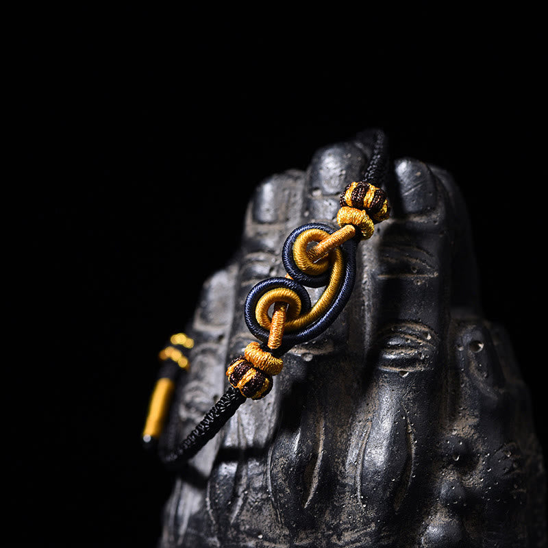 Pulsera trenzada con nudo Wukong y piedras de Buda, Rey Mono que repele los malos espíritus