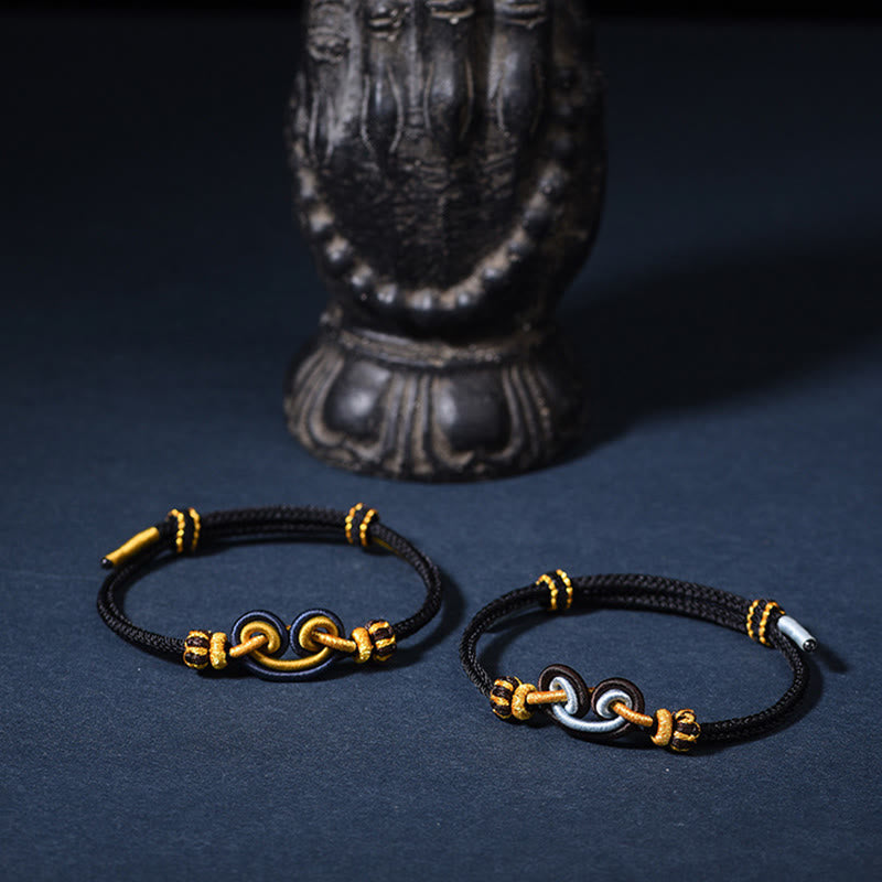 Pulsera trenzada con nudo Wukong y piedras de Buda, Rey Mono que repele los malos espíritus