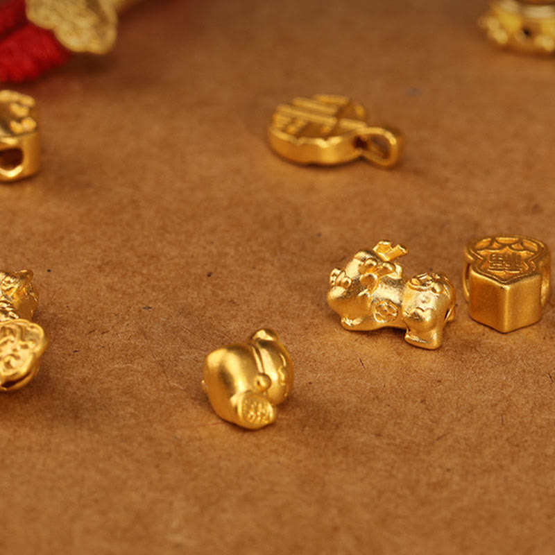Cadena para el vientre de hilo rojo de oro macizo 999 con piedra de Buda