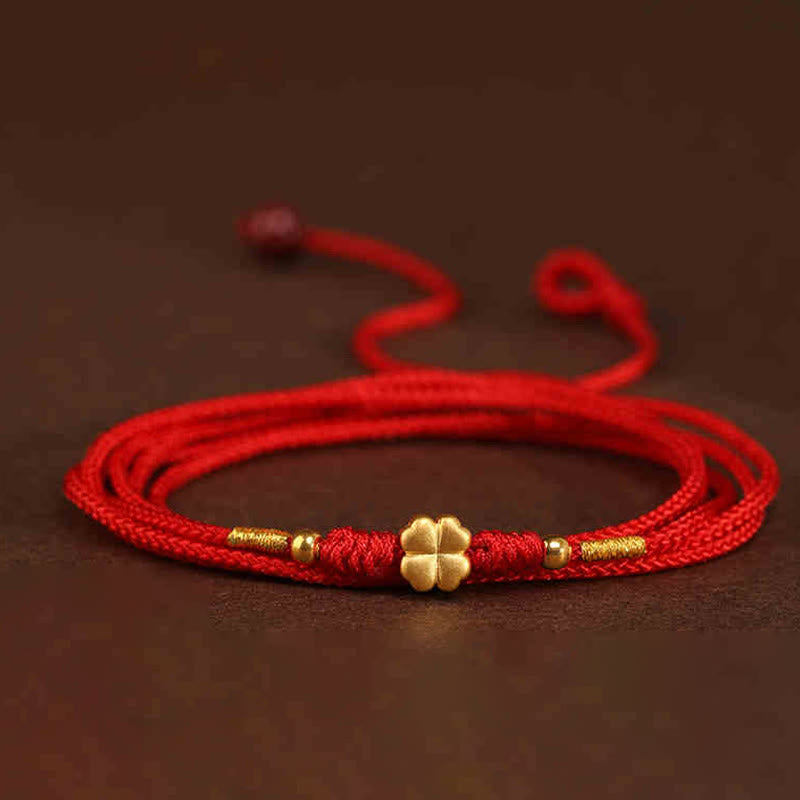 Cadena para el vientre de hilo rojo de oro macizo 999 con piedra de Buda
