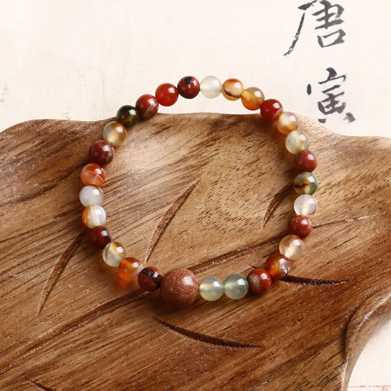 Pulsera de prosperidad de ágata roja de piedra Shoushan de Buddha Stones