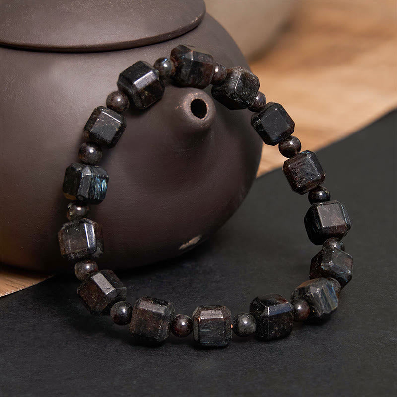 Pulsera de transformación de astrofilita con piedras de Buda