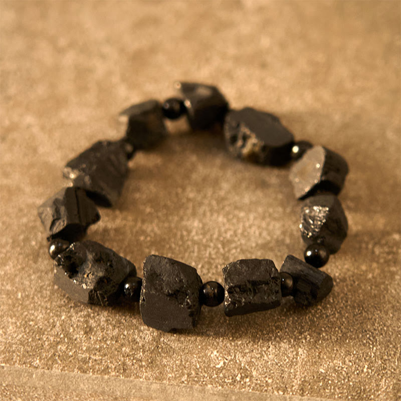 Pulsera positiva con turmalina negra irregular de Buddha Stones
