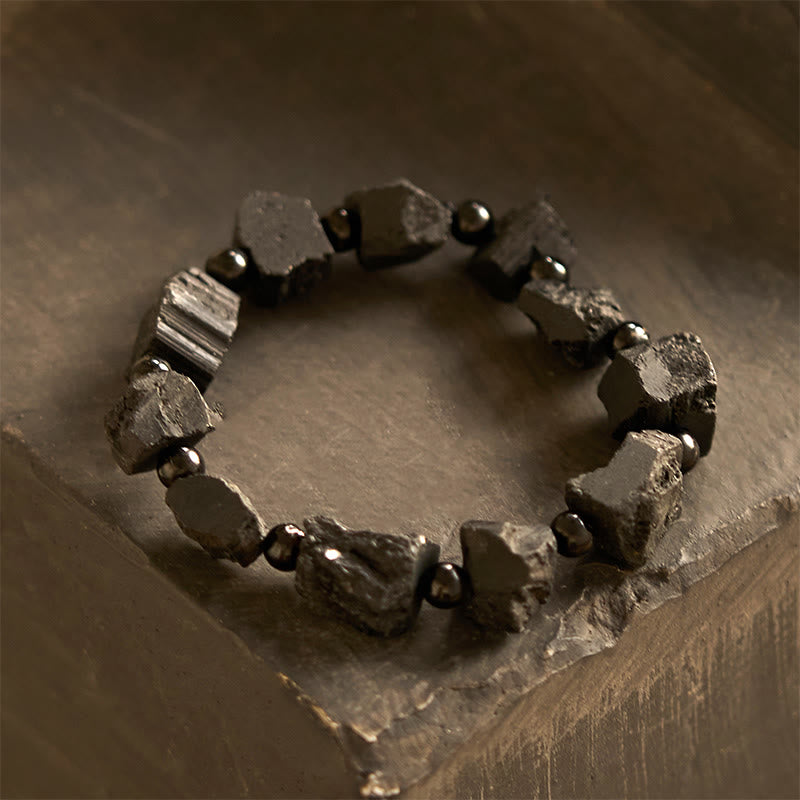 Pulsera positiva con turmalina negra irregular de Buddha Stones