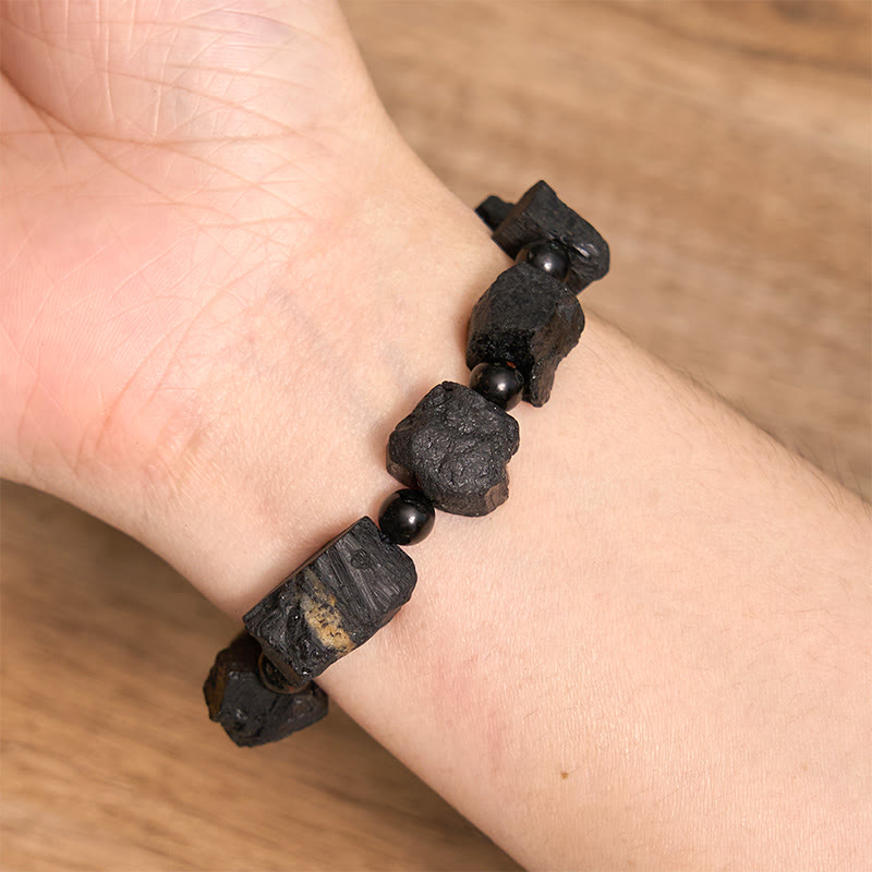 Pulsera positiva con turmalina negra irregular de Buddha Stones