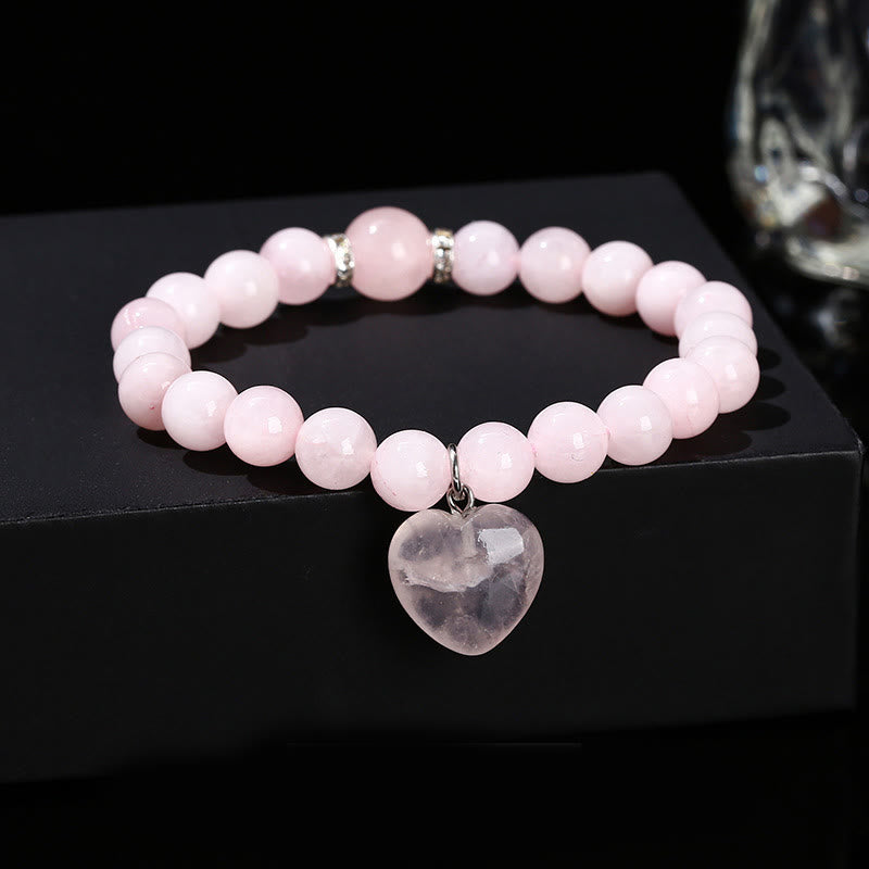 Pulsera de equilibrio con forma de corazón de amor y aventurina verde de varios cristales de Buda