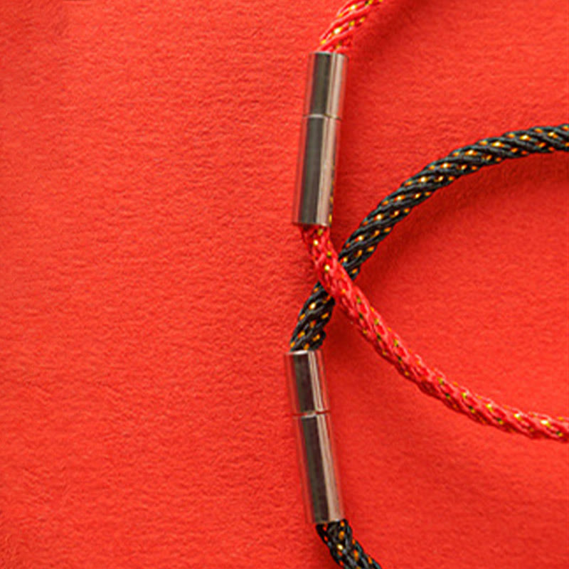 Pulsera de plata de ley 925 con símbolo Fu y piedras de Buda trenzadas
