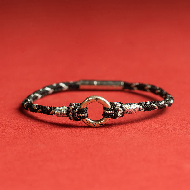 Pulsera de la suerte con hilo rojo de piedras de Buda en plata de ley 925