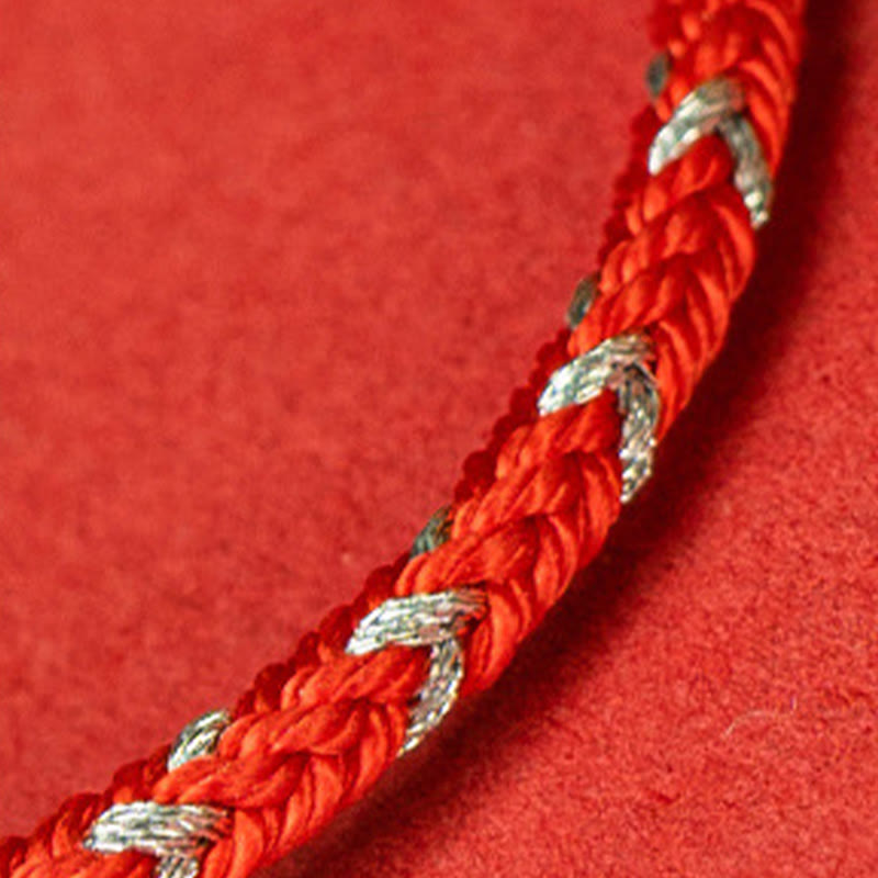 Pulsera de la suerte con hilo rojo de piedras de Buda en plata de ley 925
