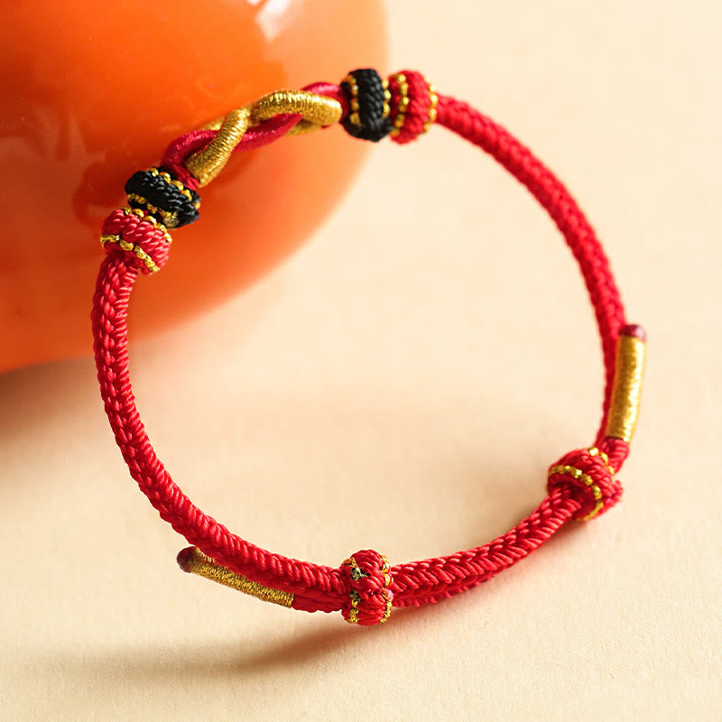 Pulsera de protección trenzada con diseño de lingote de piedras de Buda, hecha a mano