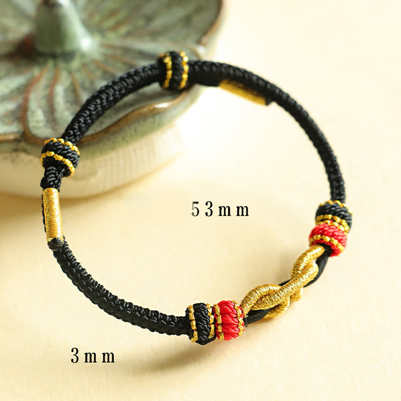 Pulsera de protección trenzada con diseño de lingote de piedras de Buda, hecha a mano
