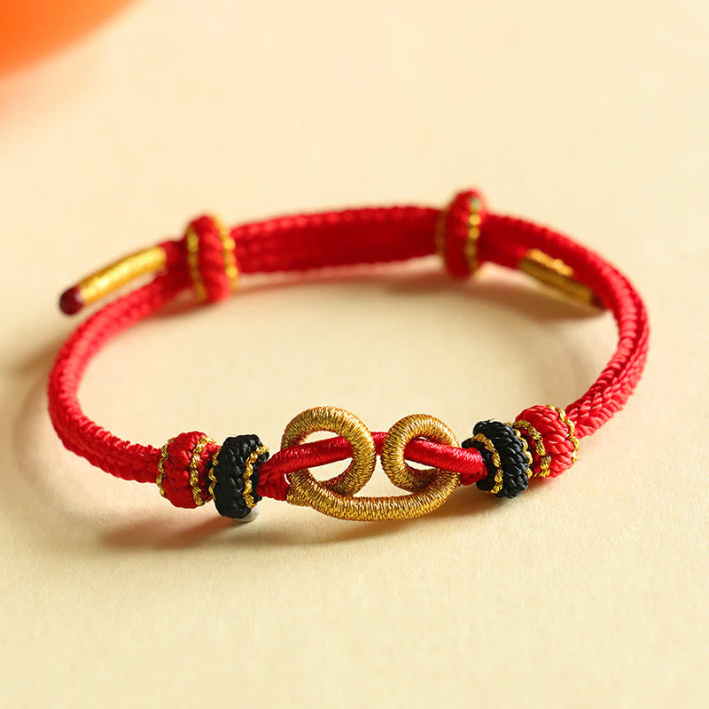Pulsera de protección trenzada con diseño de lingote de piedras de Buda, hecha a mano