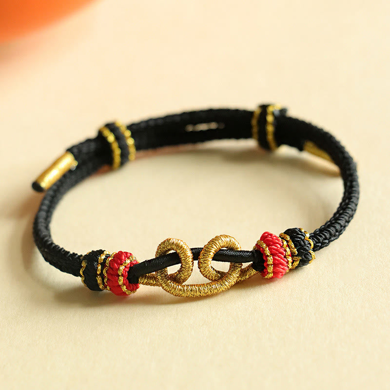 Pulsera de protección trenzada con diseño de lingote de piedras de Buda, hecha a mano