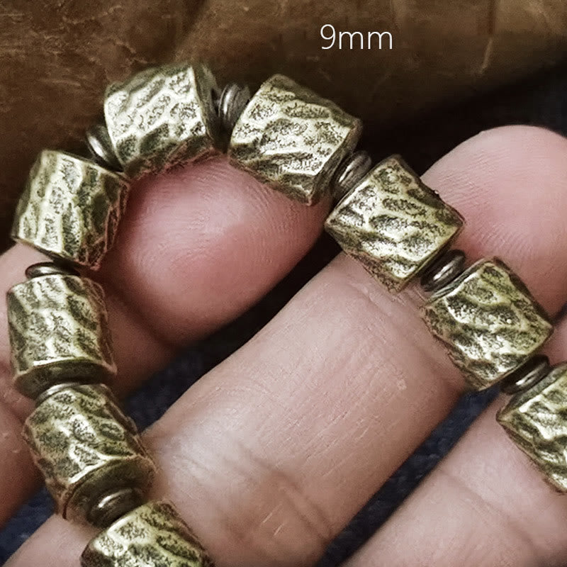 Pulsera de la suerte con diseño de cráter de meteorito de cobre y piedras de Buda