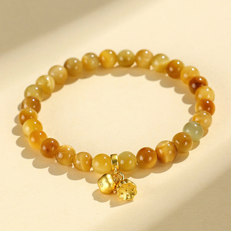 Pulsera de protección con piedras de Buda, ojo de tigre, carácter Fu, bambú, pez Koi, loto, Om Mani Padme Hum