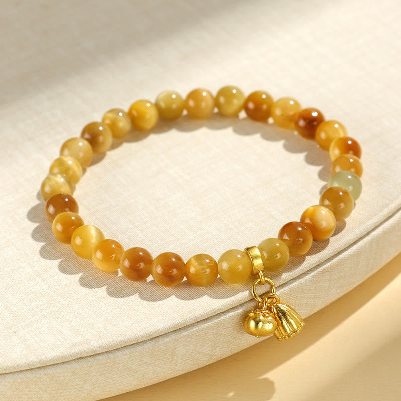 Pulsera de protección con piedras de Buda, ojo de tigre, carácter Fu, bambú, pez Koi, loto, Om Mani Padme Hum