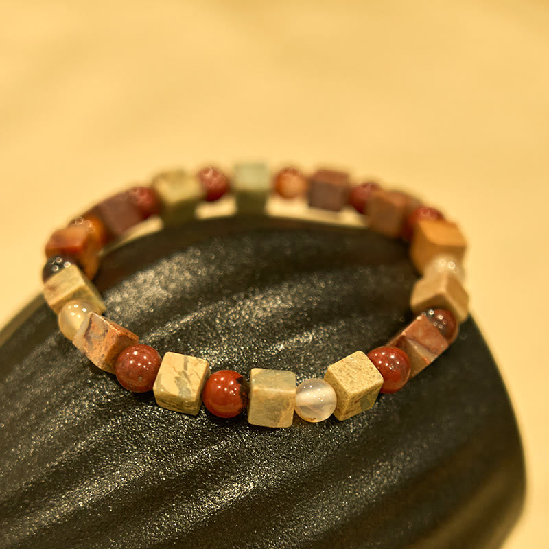 Pulsera de prosperidad de ágata roja de piedra Shoushan de Buddha Stones