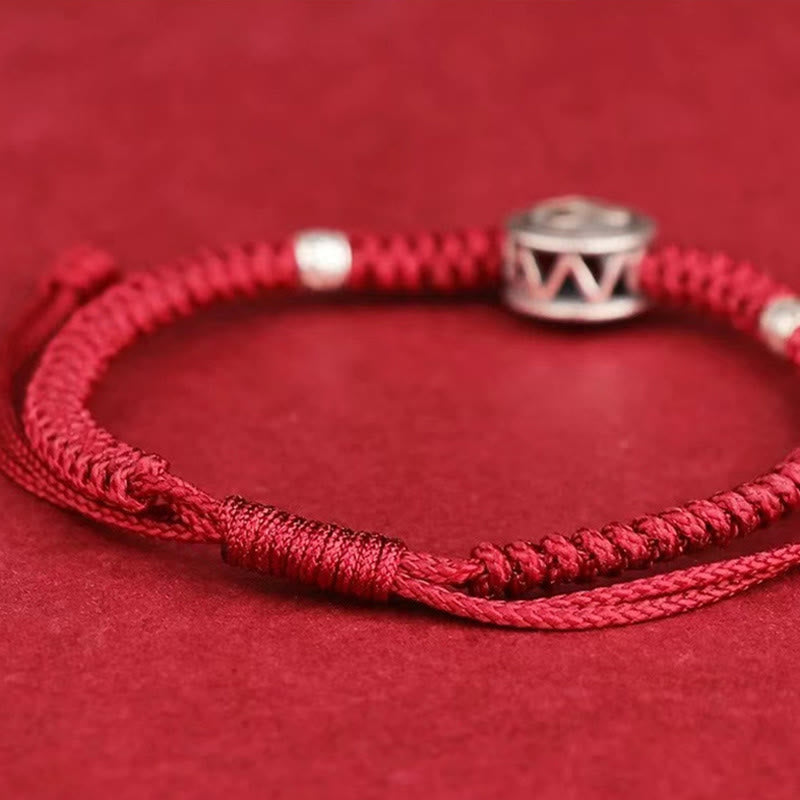 Pulsera de hilo rojo de la suerte con 12 piedras de Buda del zodiaco chino