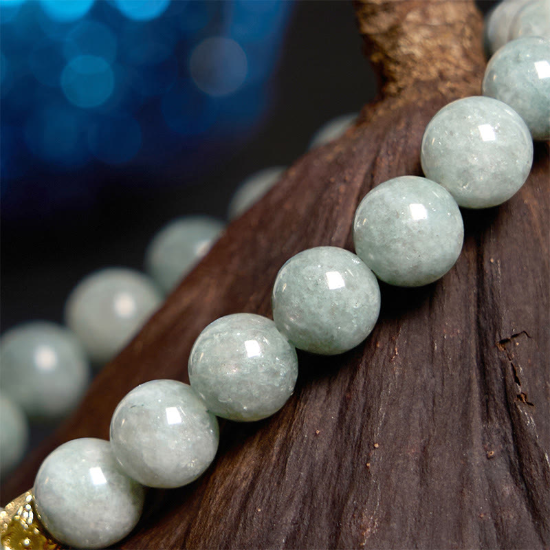 Pulsera de jade con flor de la abundancia y piedras de Buda