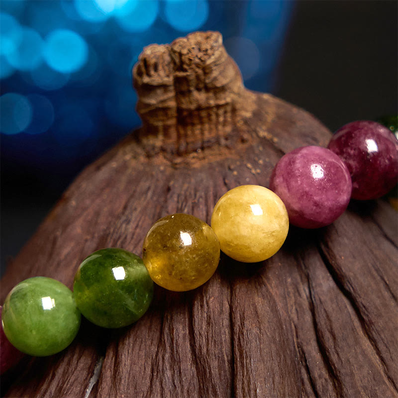 Pulsera de flor de la sabiduría con turmalina y piedras de Buda