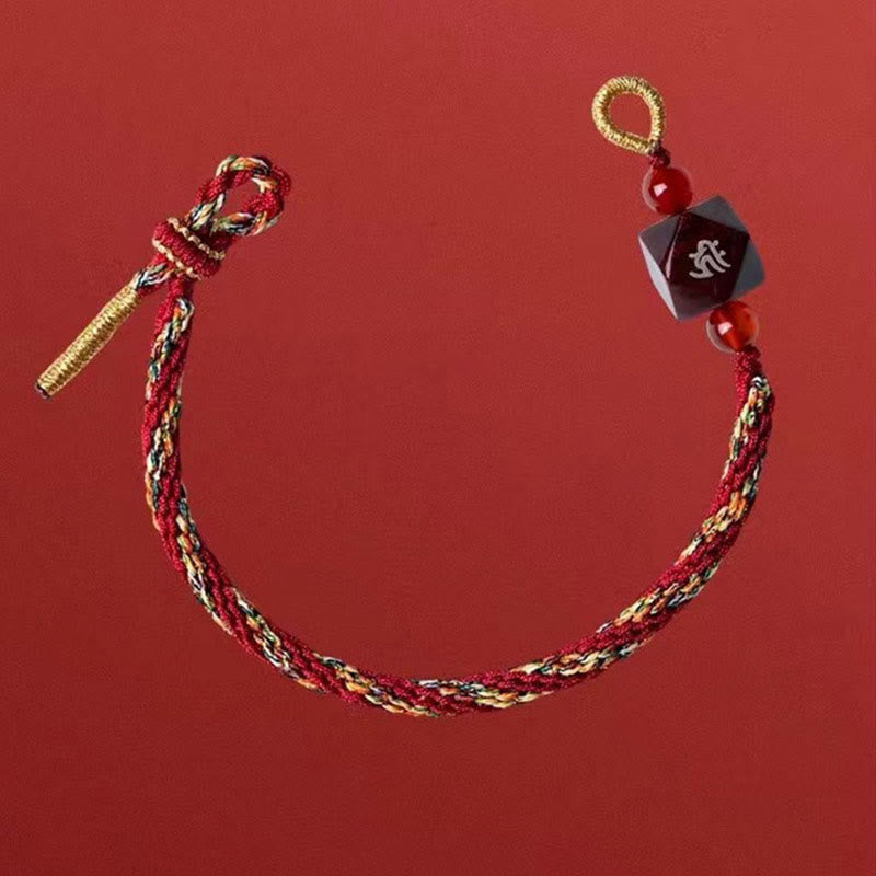 Pulsera de protección de hilo rojo de sándalo rojo con hojas pequeñas de Buda natal del zodíaco chino y piedras de Buda