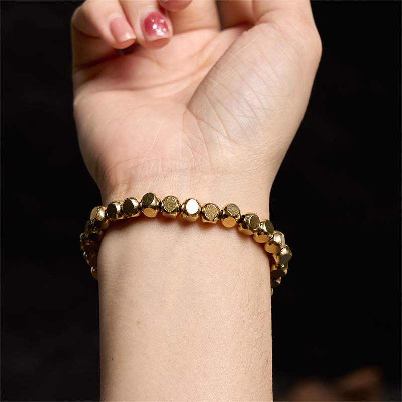 Pulsera curativa de cobre con piedras de Buda para la buena suerte