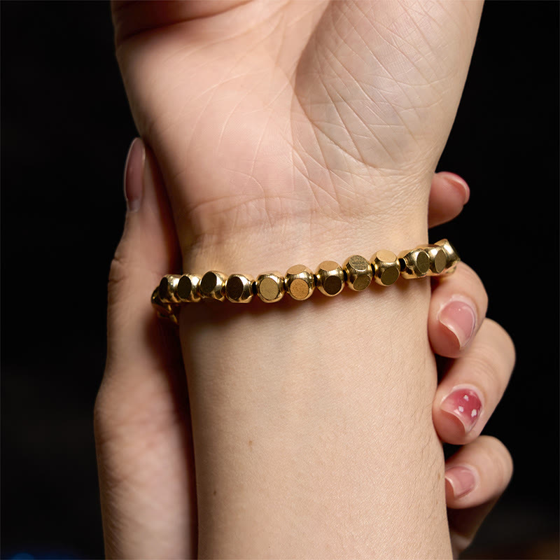 Pulsera curativa de cobre con piedras de Buda para la buena suerte