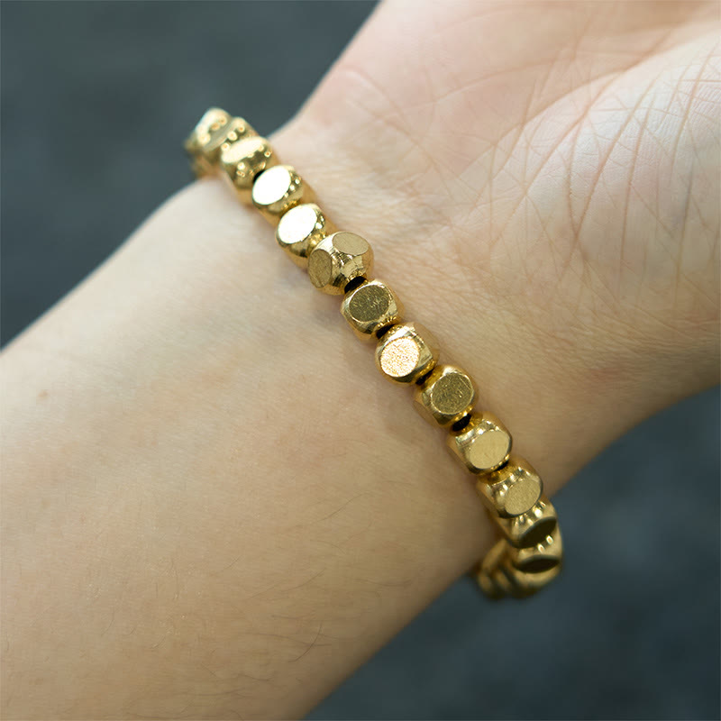 Pulsera curativa de cobre con piedras de Buda para la buena suerte