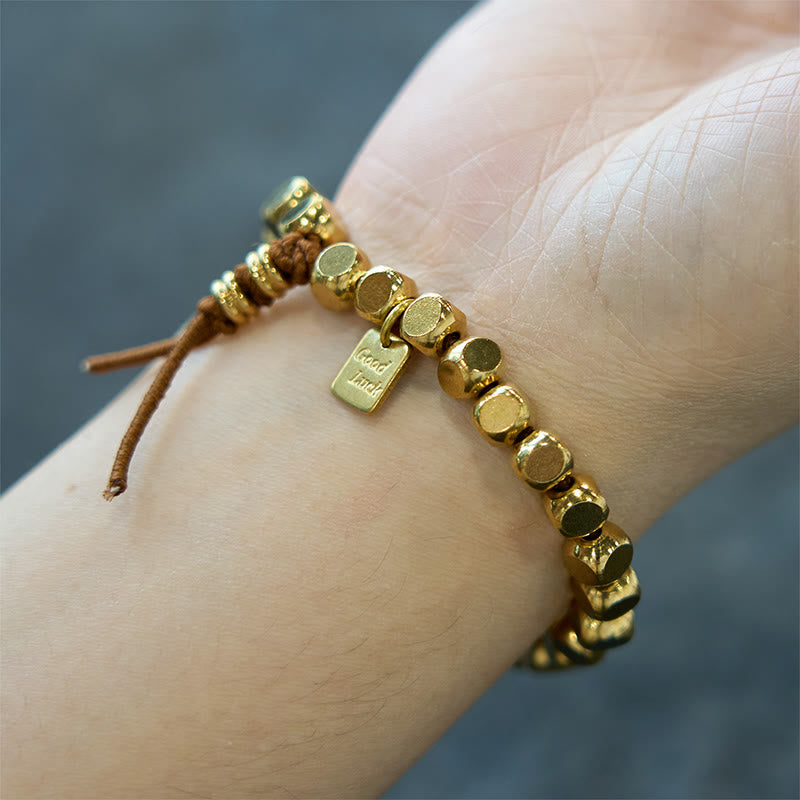 Pulsera de cobre con piedras de Buda para el autocuidado y la buena suerte