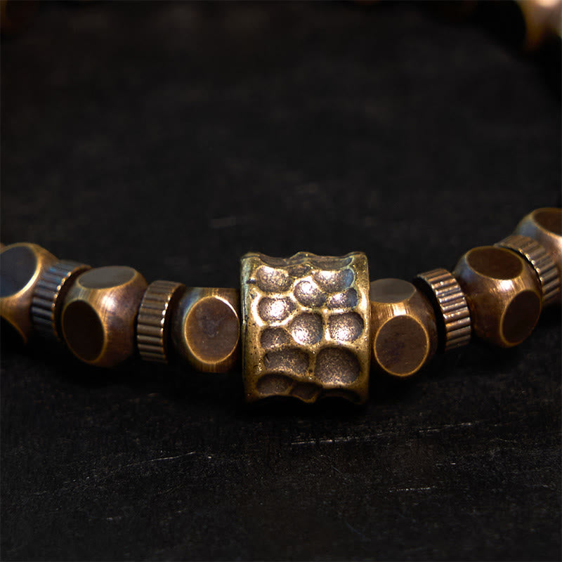 Pulsera de equilibrio con diseño de meteorito de cobre y piedras de Buda