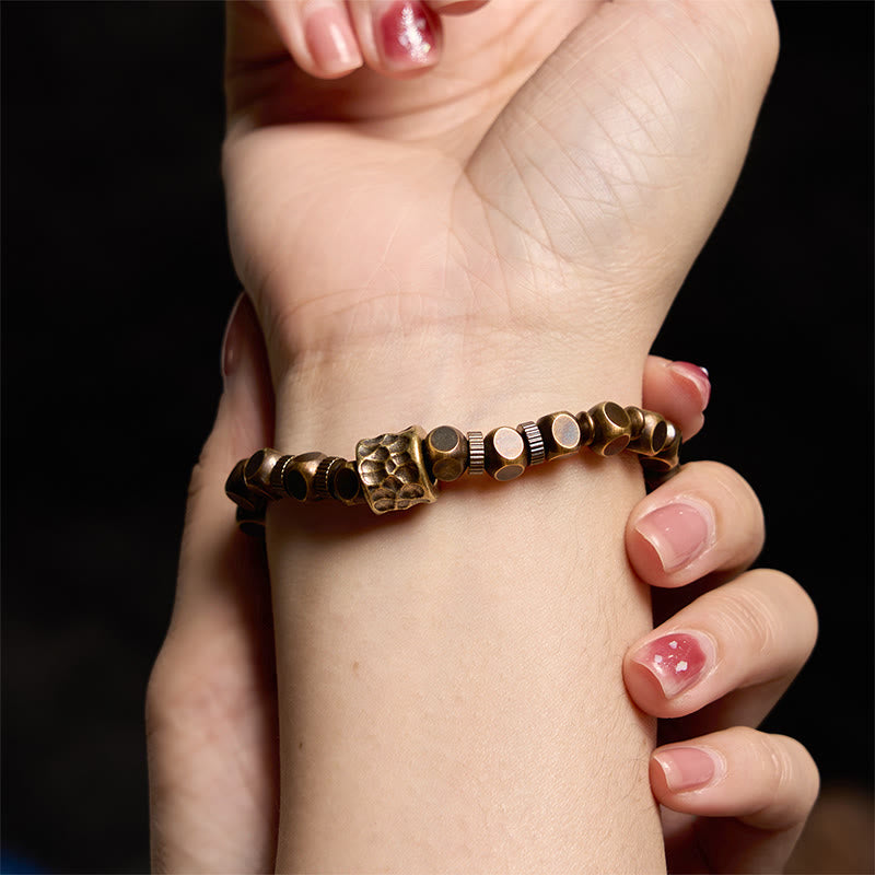 Pulsera de equilibrio con diseño de meteorito de cobre y piedras de Buda
