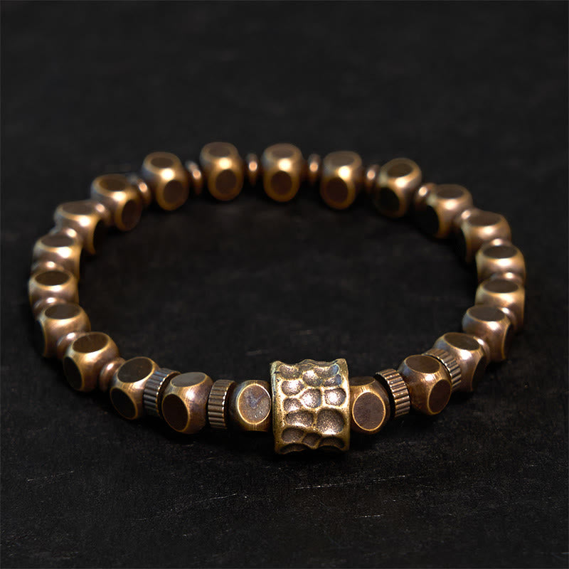 Pulsera de equilibrio con diseño de meteorito de cobre y piedras de Buda