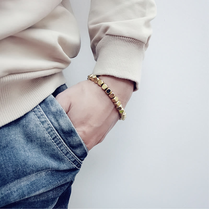 Pulsera curativa de cobre con piedras de Buda para la buena suerte