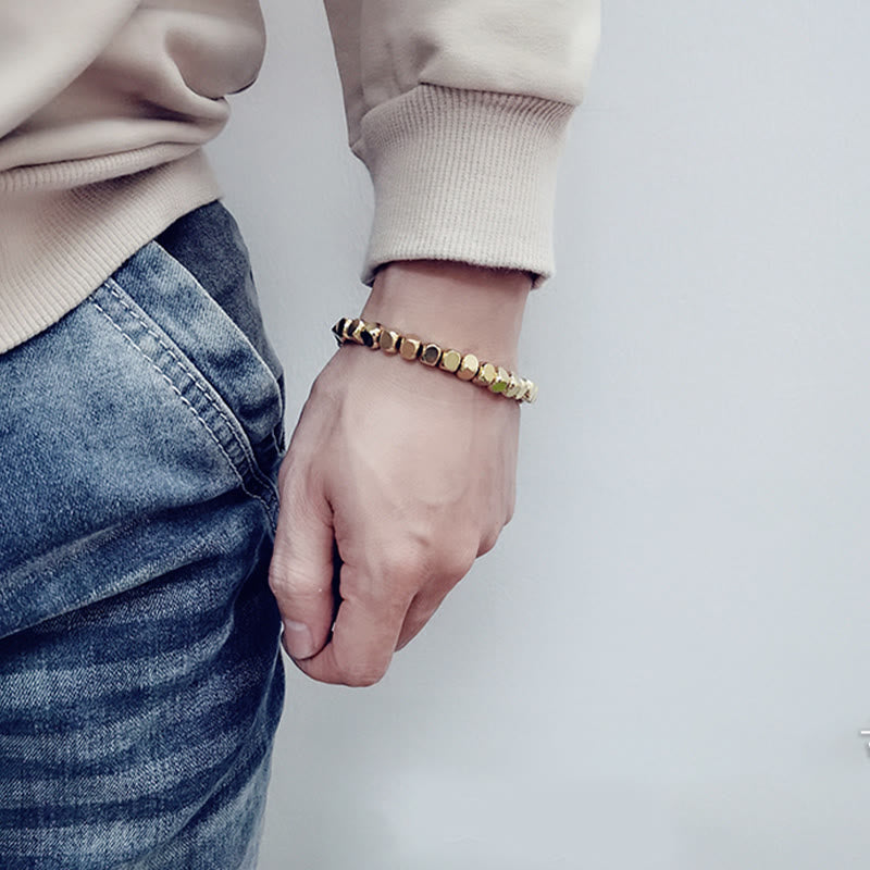Pulsera curativa de cobre con piedras de Buda para la buena suerte