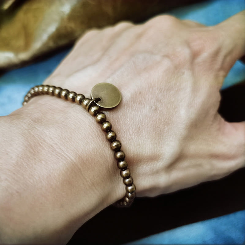 Pulsera de equilibrio de cobre Amekaji con piedras de Buda