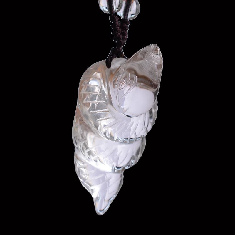 Buddha Stones Chinesisches Sternzeichen Weißer Kristall Schutz Halskette Anhänger
